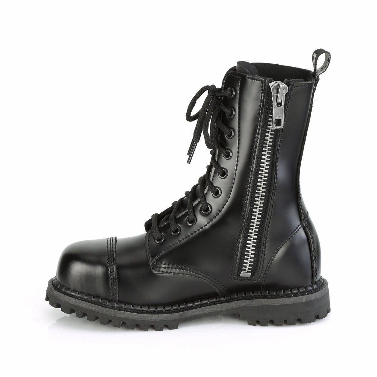 10 Eyelet RIOT-10 Black Leather