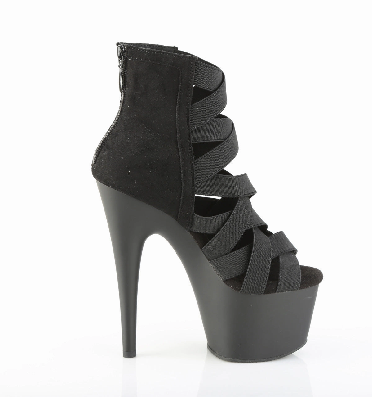 7 Inch Heel ADORE-700-24 Black Elastic Band