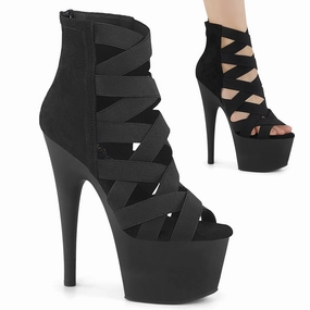 7 Inch Heel ADORE-700-24 Black Elastic Band