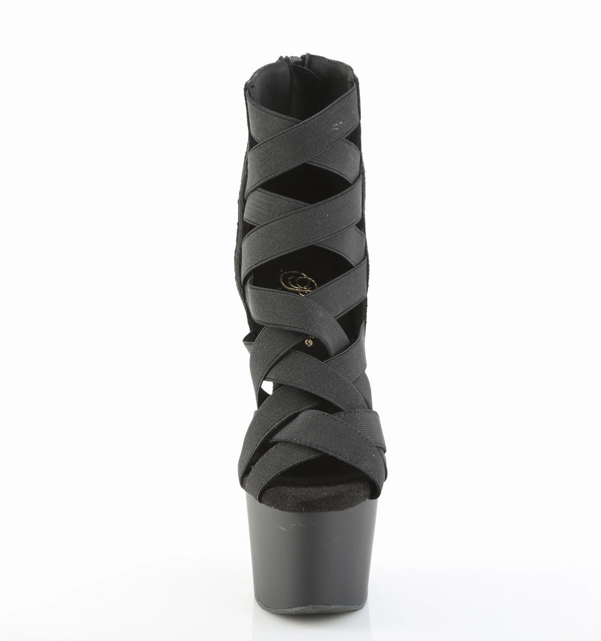 7 Inch Heel ADORE-700-24 Black Elastic Band