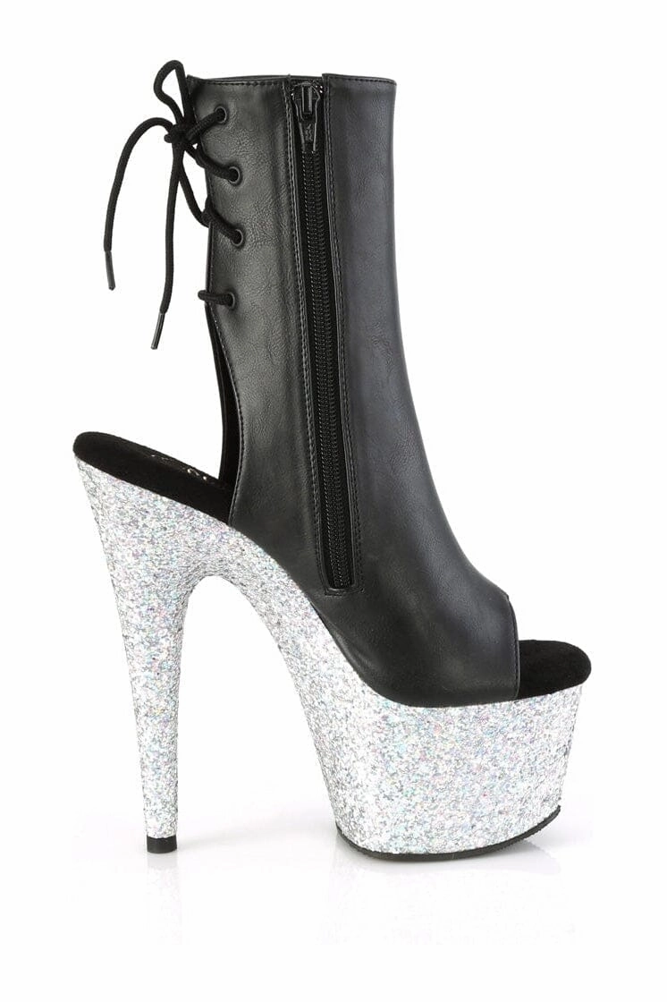 ADORE-1018LG Black Faux Leather Ankle Boot