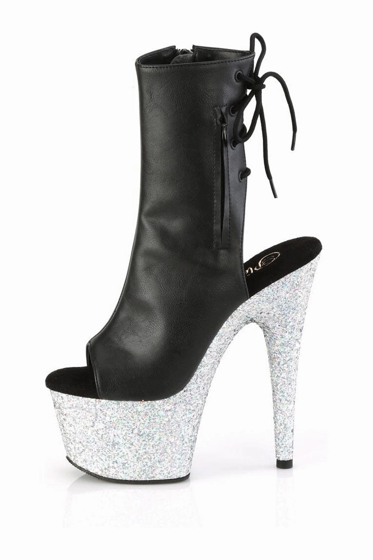 ADORE-1018LG Black Faux Leather Ankle Boot