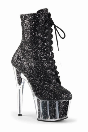 ADORE-1020G Platform Boot  | Black Glitter