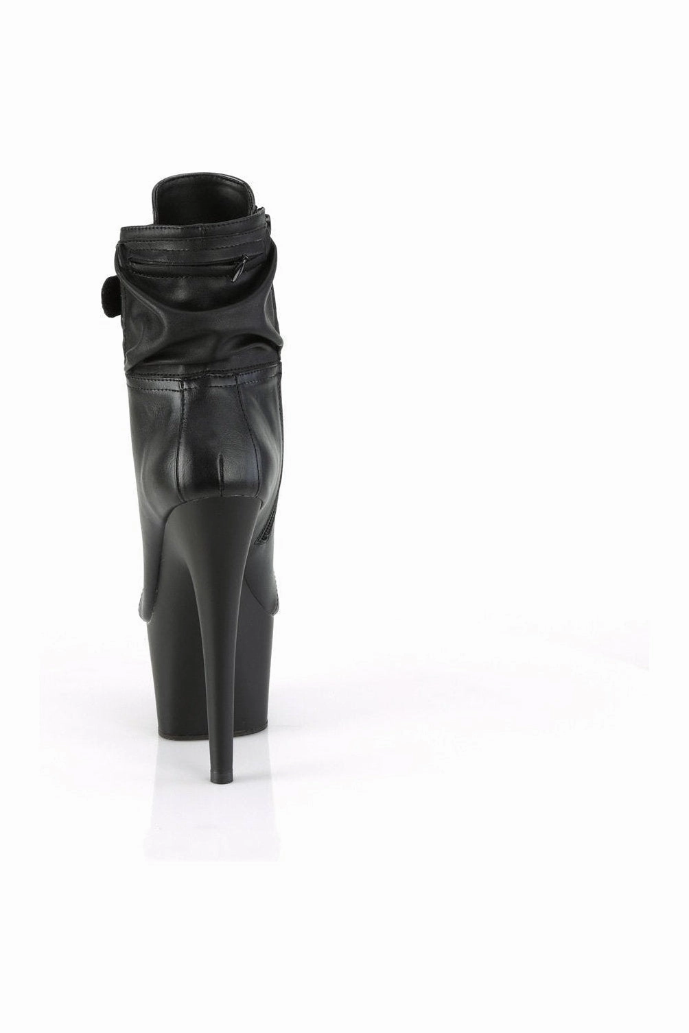 ADORE-1020POUCH Ankle Boot | Black Faux Leather