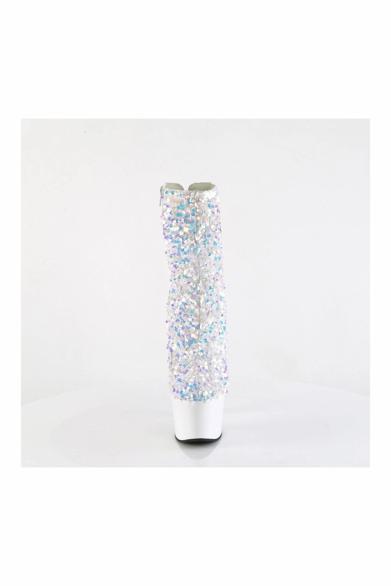 ADORE-1042SQ White Sequins Ankle Boot