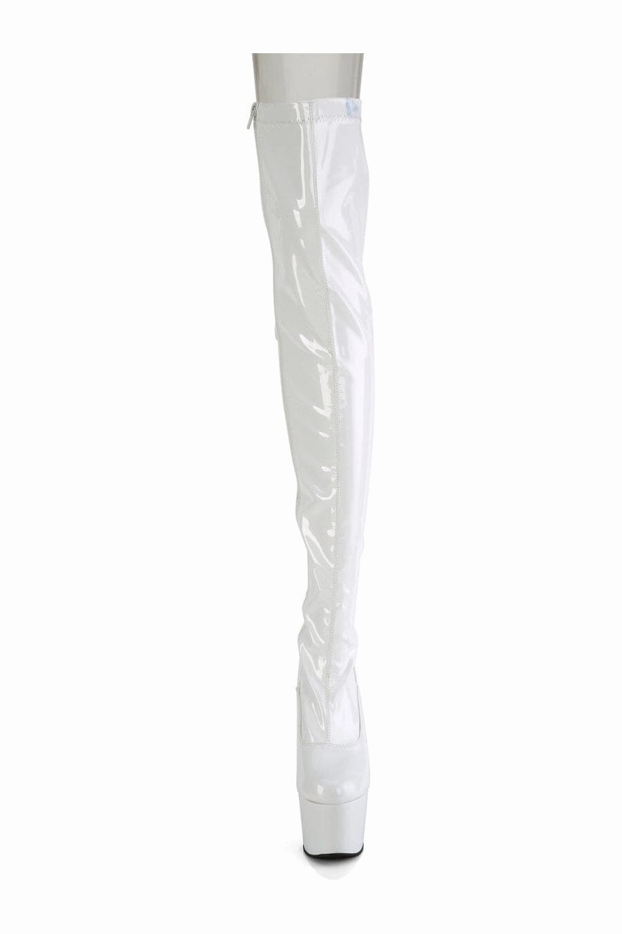 ADORE-3063 White Patent Thigh Boot