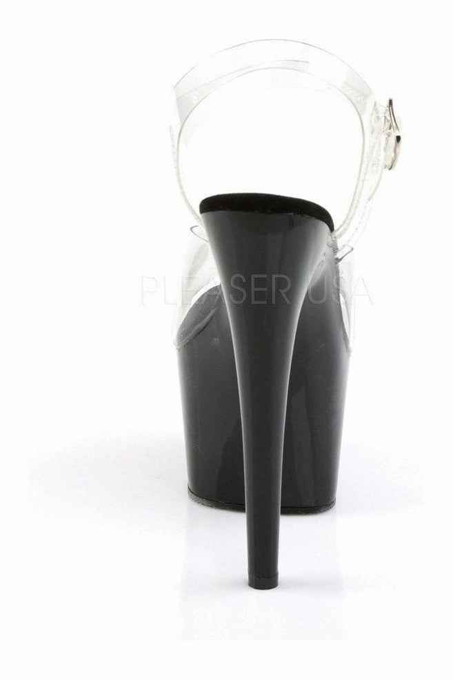 ADORE-708 Platform Sandal  | Black Vinyl