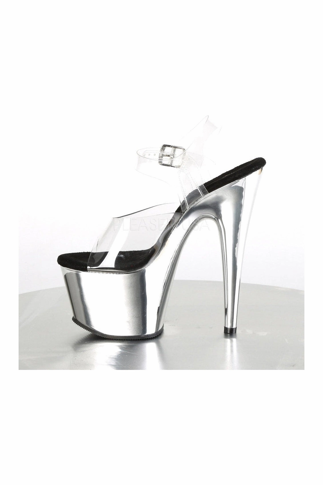 ADORE-708 Platform Sandal  | Clear Vinyl