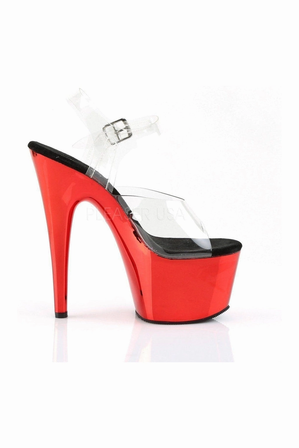 ADORE-708 Platform Sandal  | Clear Vinyl