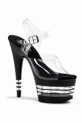 ADORE-708LN Platform Sandal  | Black Vinyl