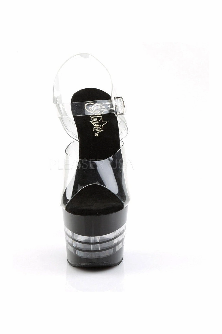 ADORE-708LN Platform Sandal  | Black Vinyl