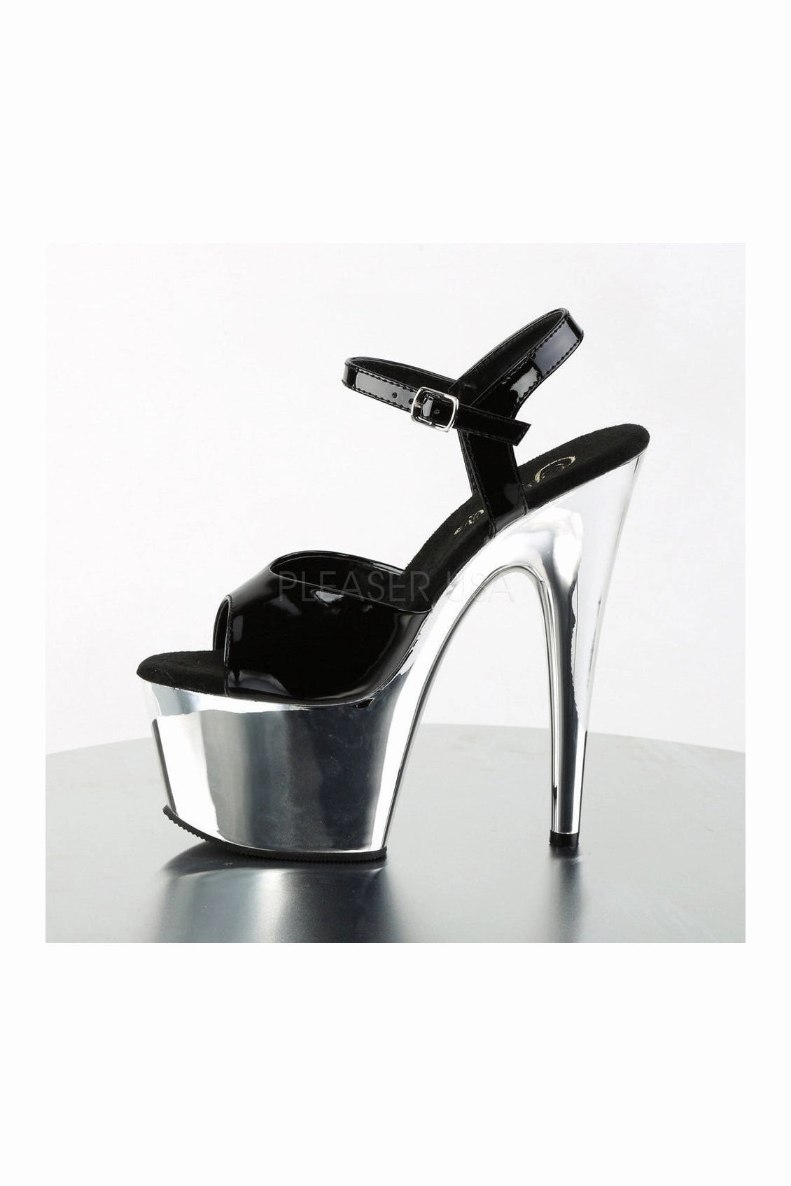 ADORE-709 Platform Sandal  | Black Patent
