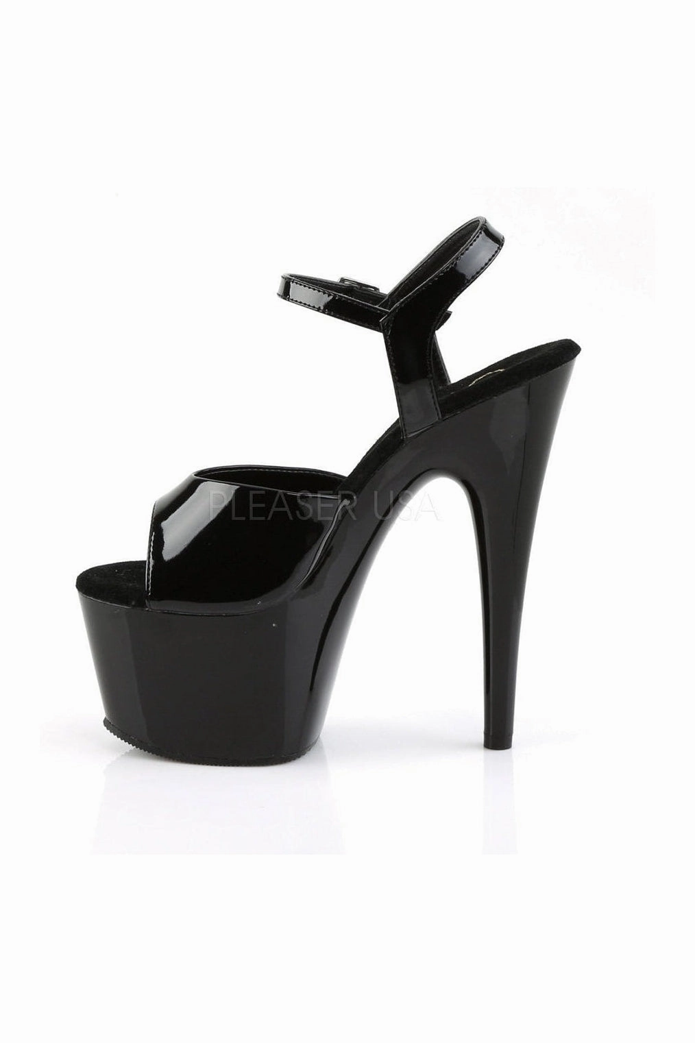 ADORE-709 Platform Sandal  | Black Patent