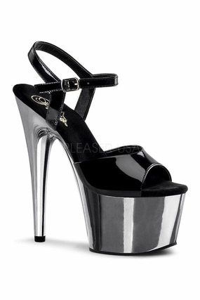 ADORE-709 Platform Sandal  | Black Patent