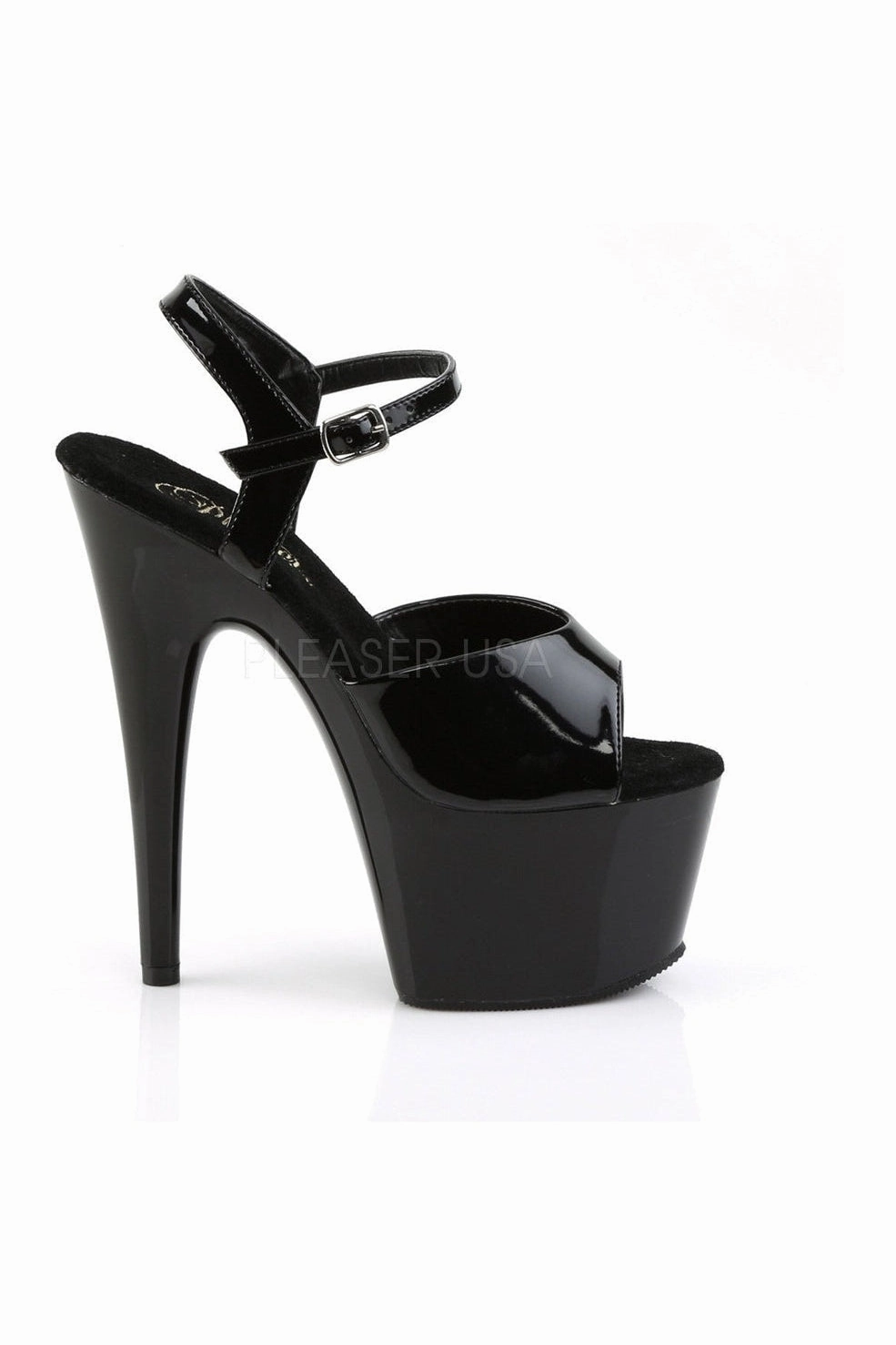 ADORE-709 Platform Sandal  | Black Patent