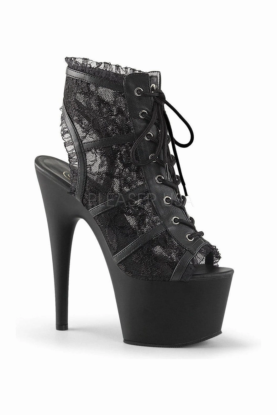 ADORE-796LC Platform Boot  | Black Faux Leather