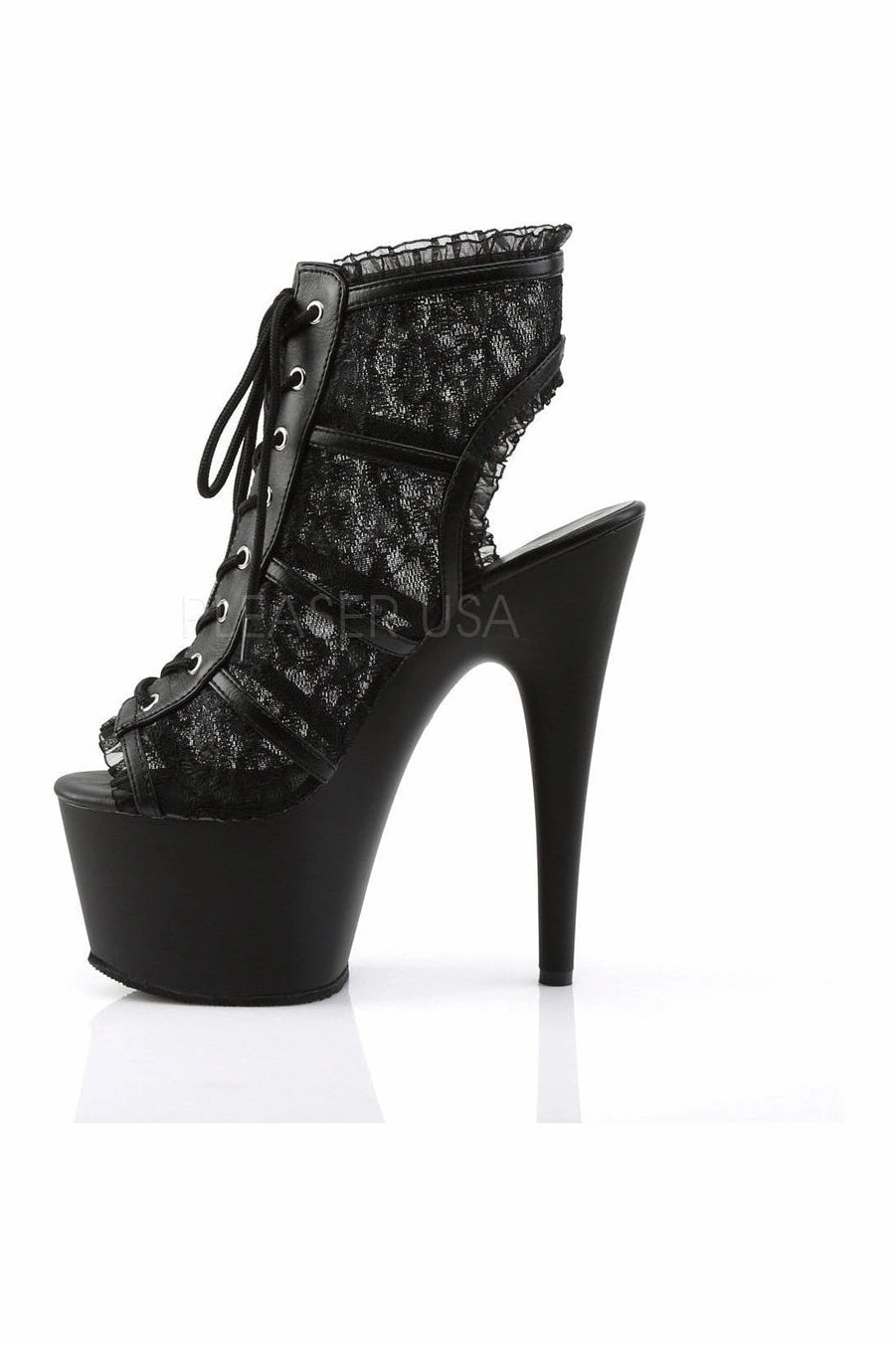 ADORE-796LC Platform Boot  | Black Faux Leather