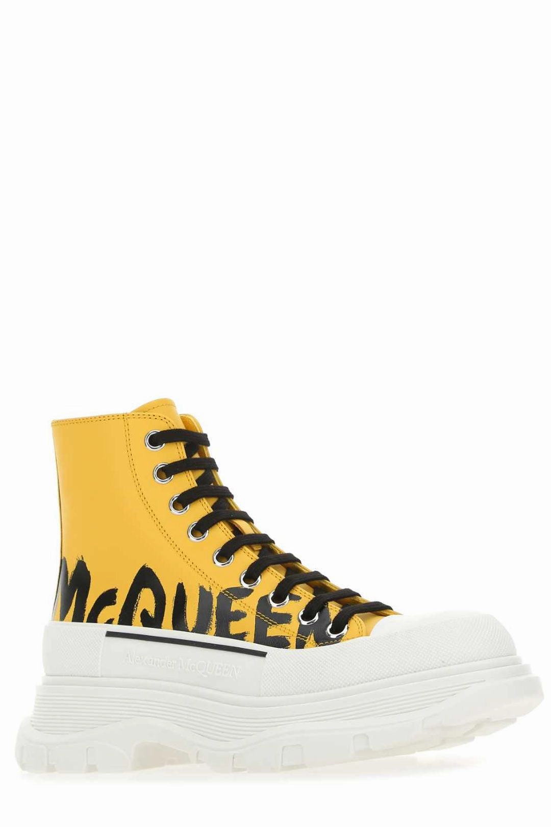 Alexander McQueen Logo Printed Tread Slick Boots