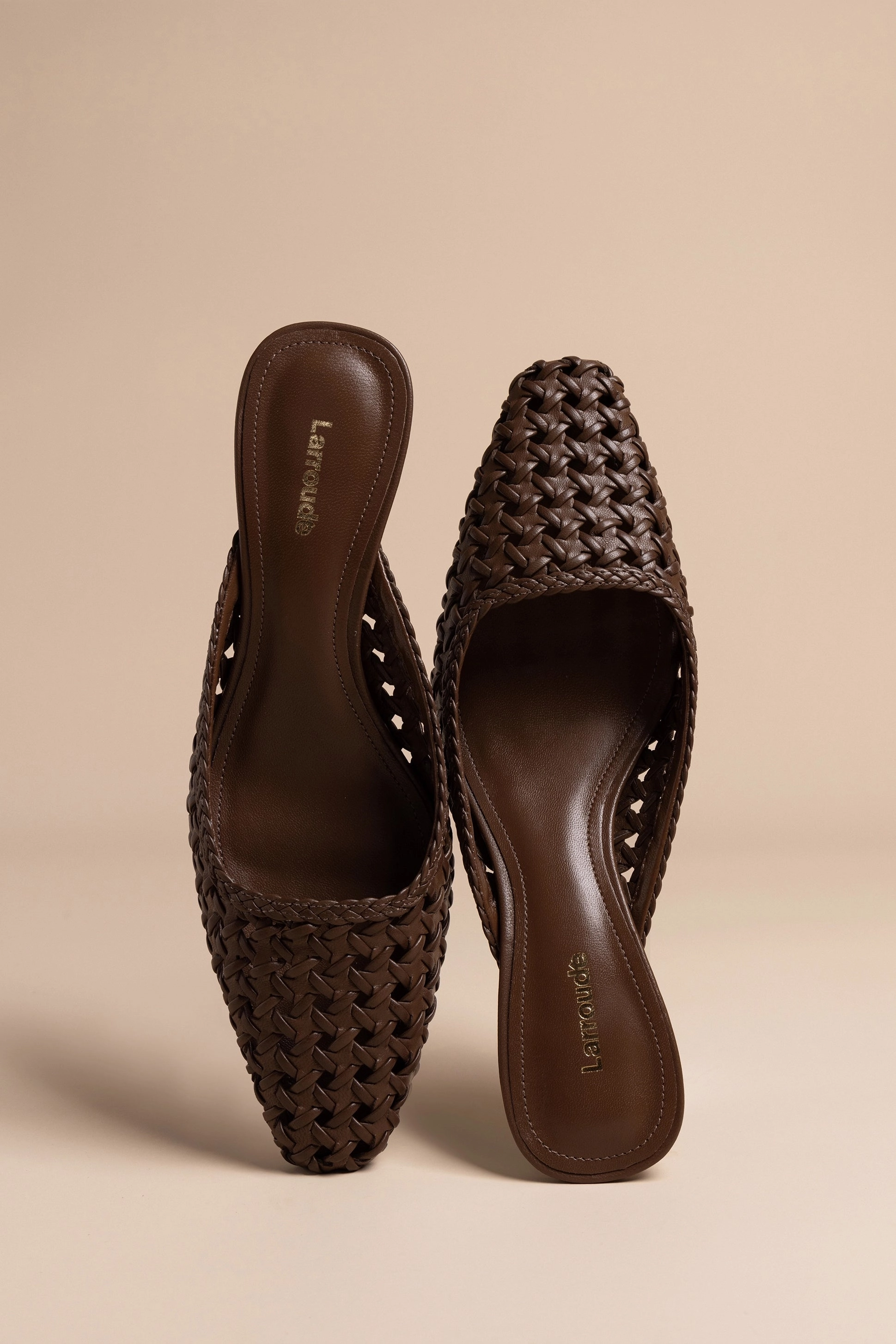 Amal Macrame Mule In Burnt Umber Leather
