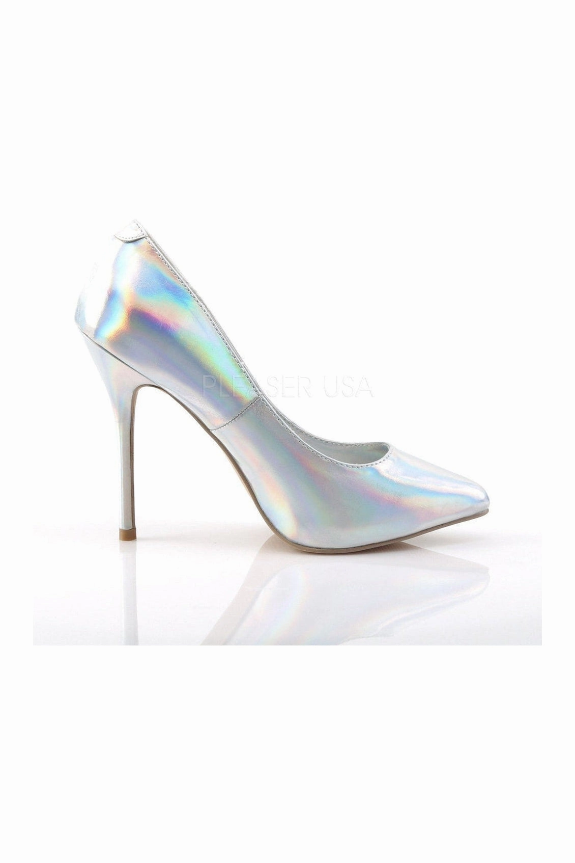 AMUSE-20 Pump  | Silver Faux Leather