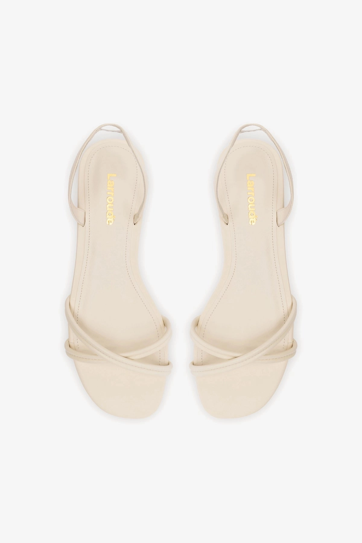 Annie Flat In Ivory Leather