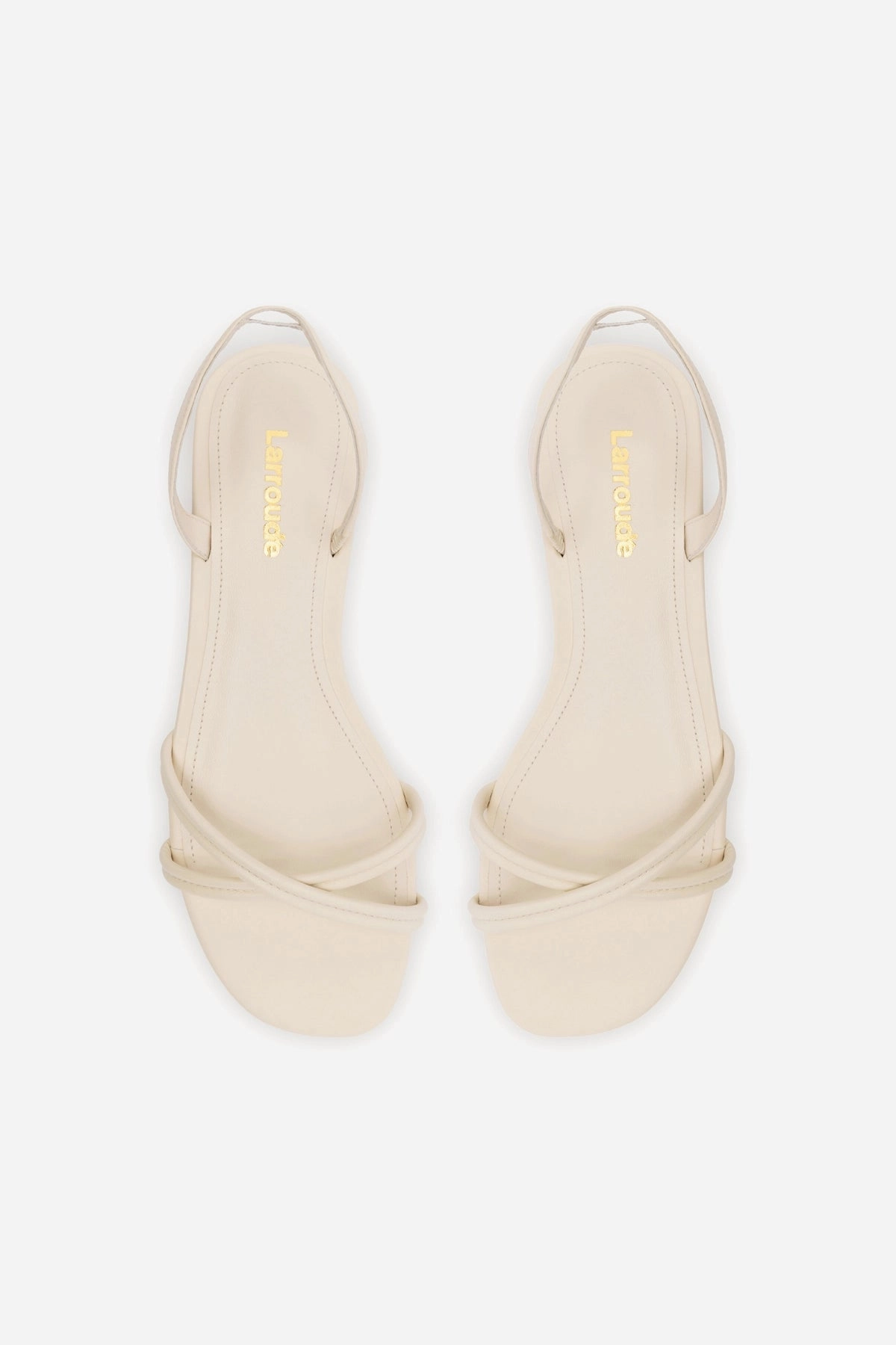 Annie Flat In Ivory Leather