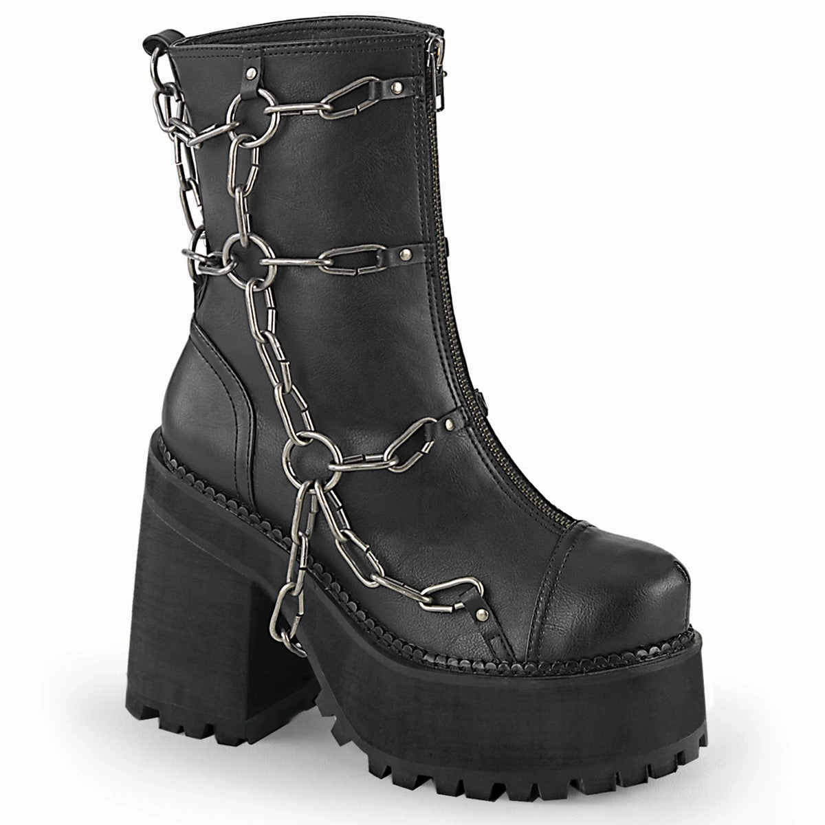 ASSAULT-66  Black Vegan Leather