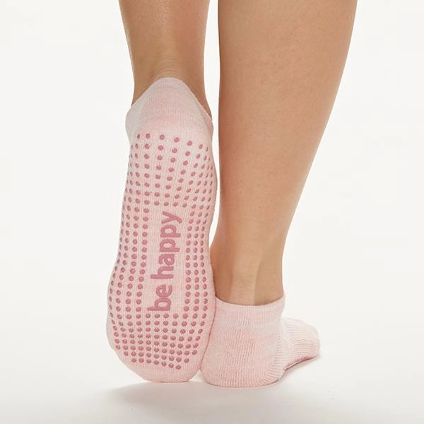 Be Happy - Marbled Apricot Grip Socks (Barre / Pilates)