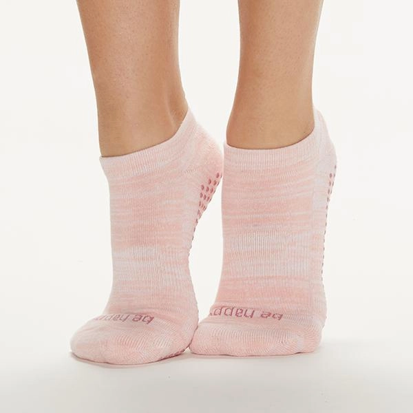 Be Happy - Marbled Apricot Grip Socks (Barre / Pilates)
