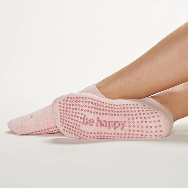 Be Happy - Marbled Apricot Grip Socks (Barre / Pilates)