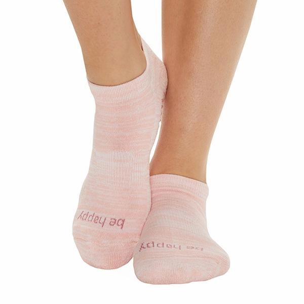 Be Happy - Marbled Apricot Grip Socks (Barre / Pilates)