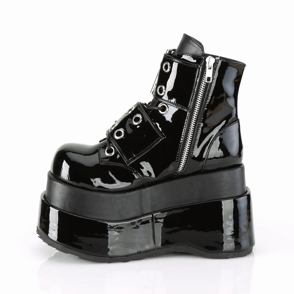 BEAR-104  Black Patent-Vegan Leather