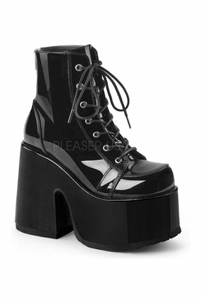 CAMEL-203 Demonia Ankle Boot | Black Patent