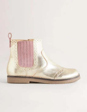Chelsea Boots-Gold Metallic