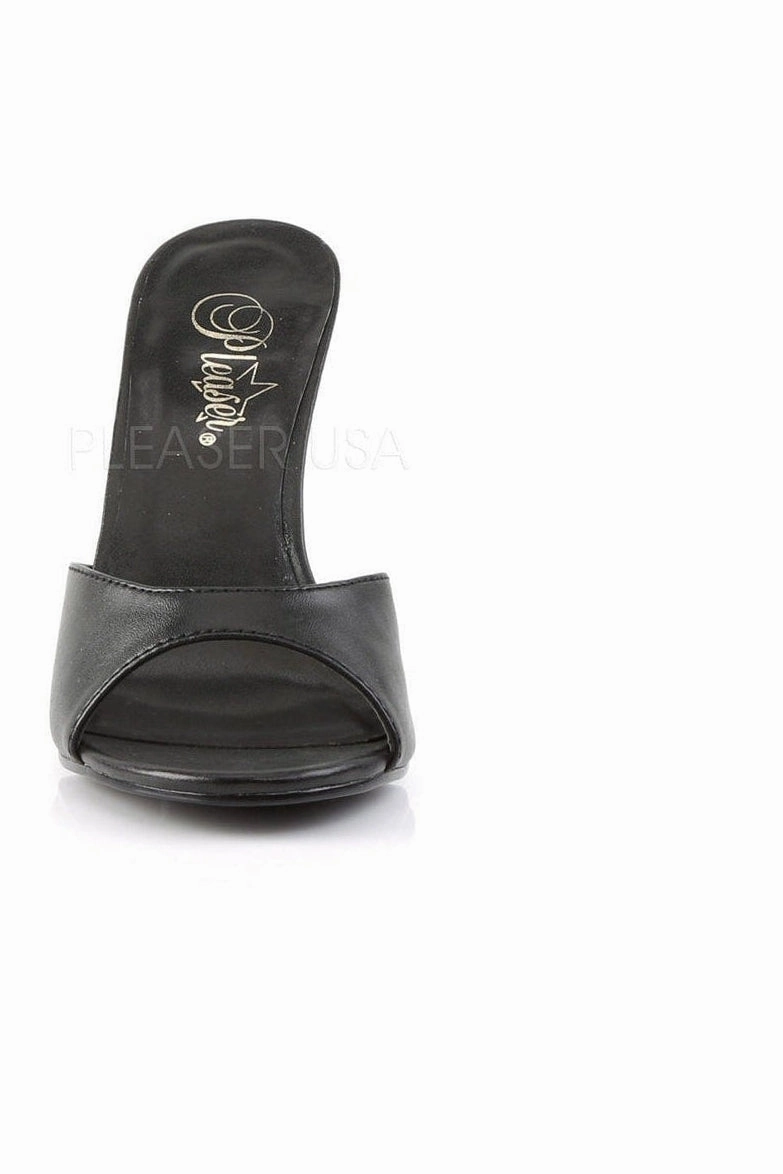 CLASSIQUE-01 Slide | Black Faux Leather