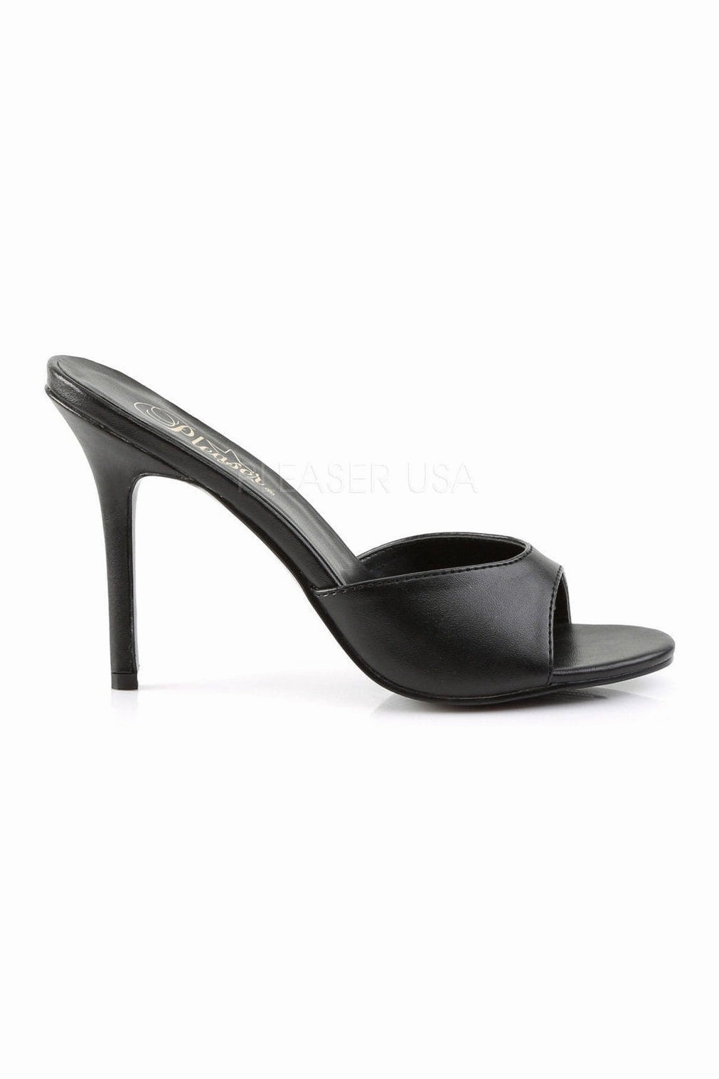 CLASSIQUE-01 Slide | Black Faux Leather