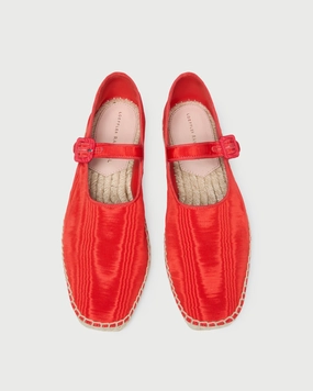Clover Red Moiré Espadrille