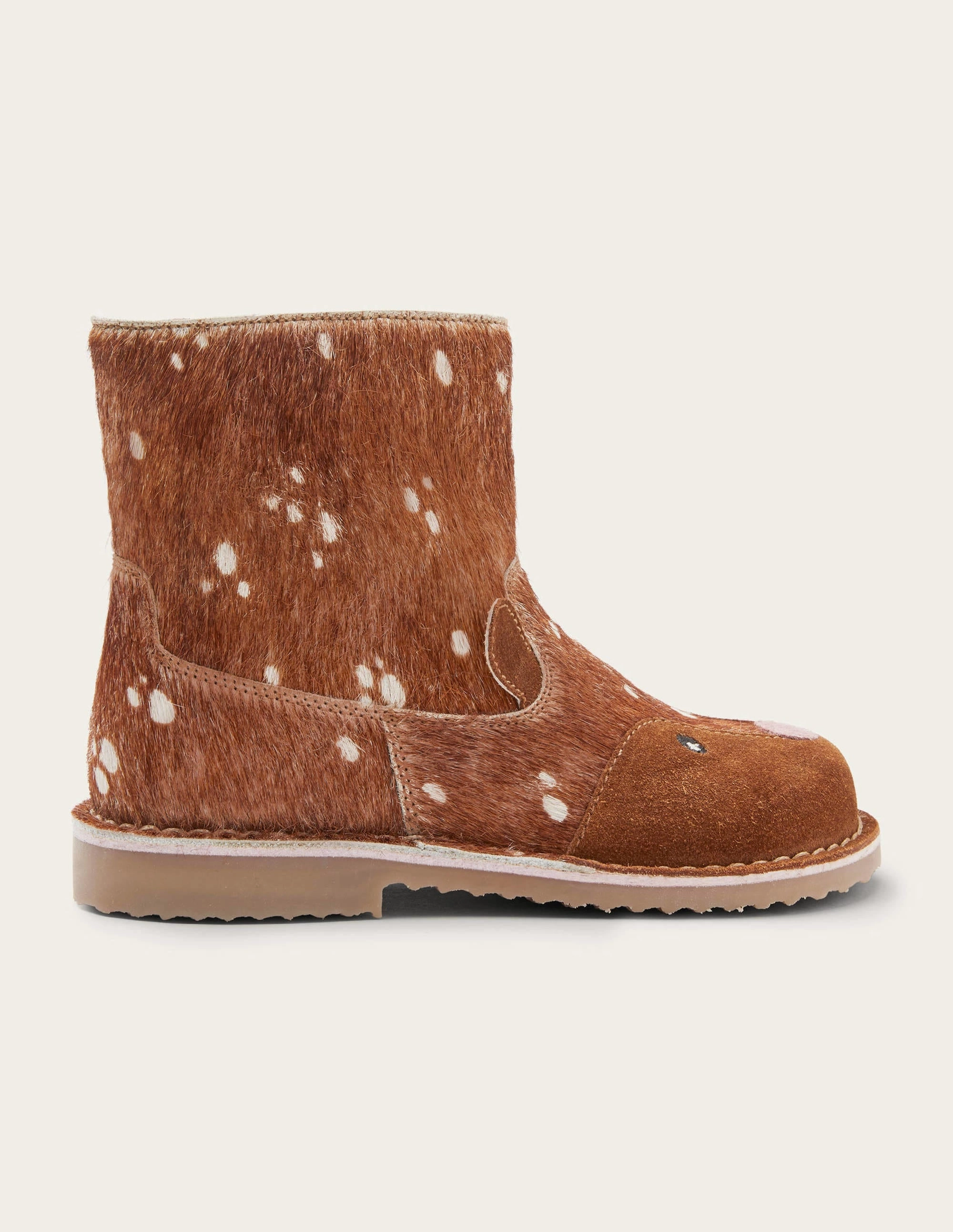 Cosy Short Leather Boots-Deer Hair on Hide