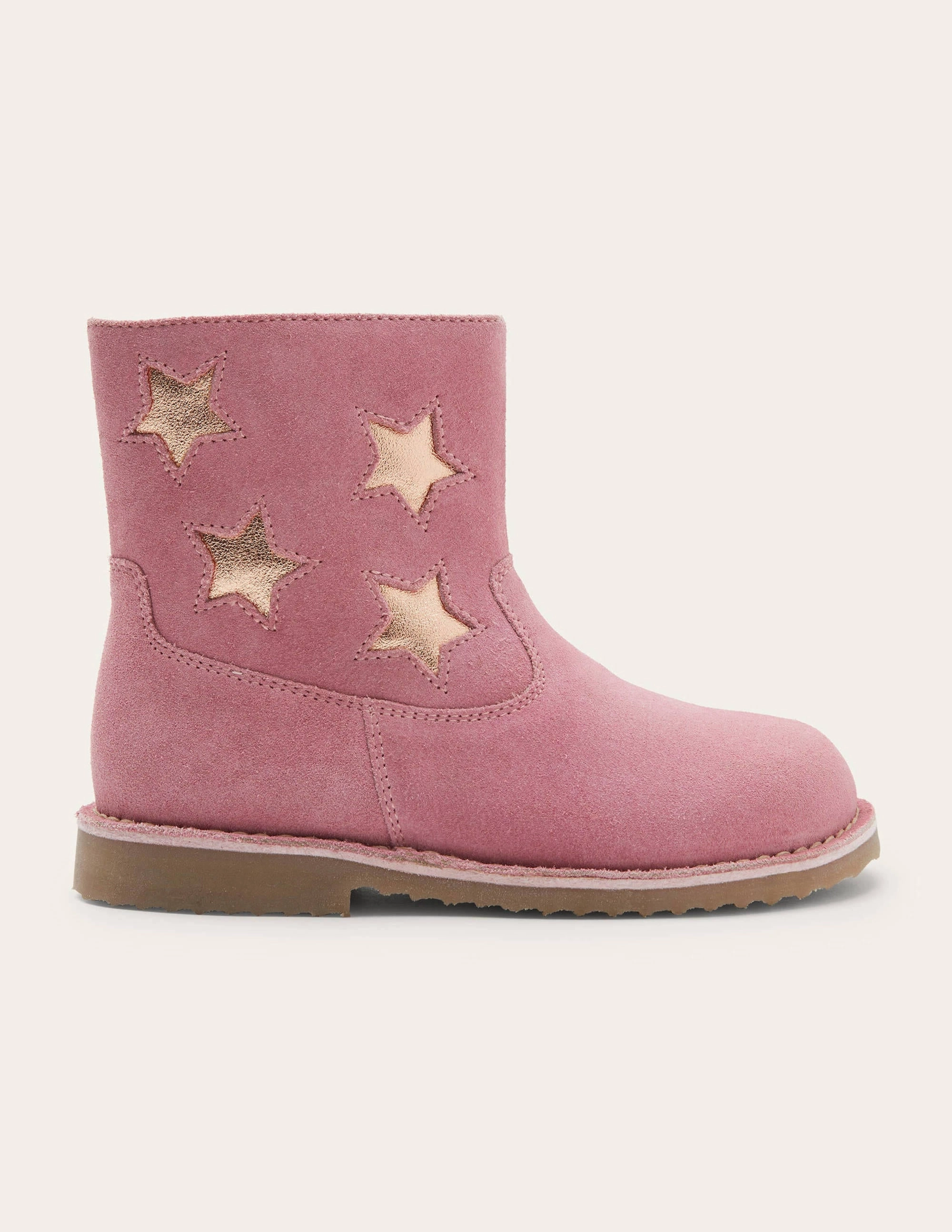 Cosy Short Leather Boots-Formica Pink Stars