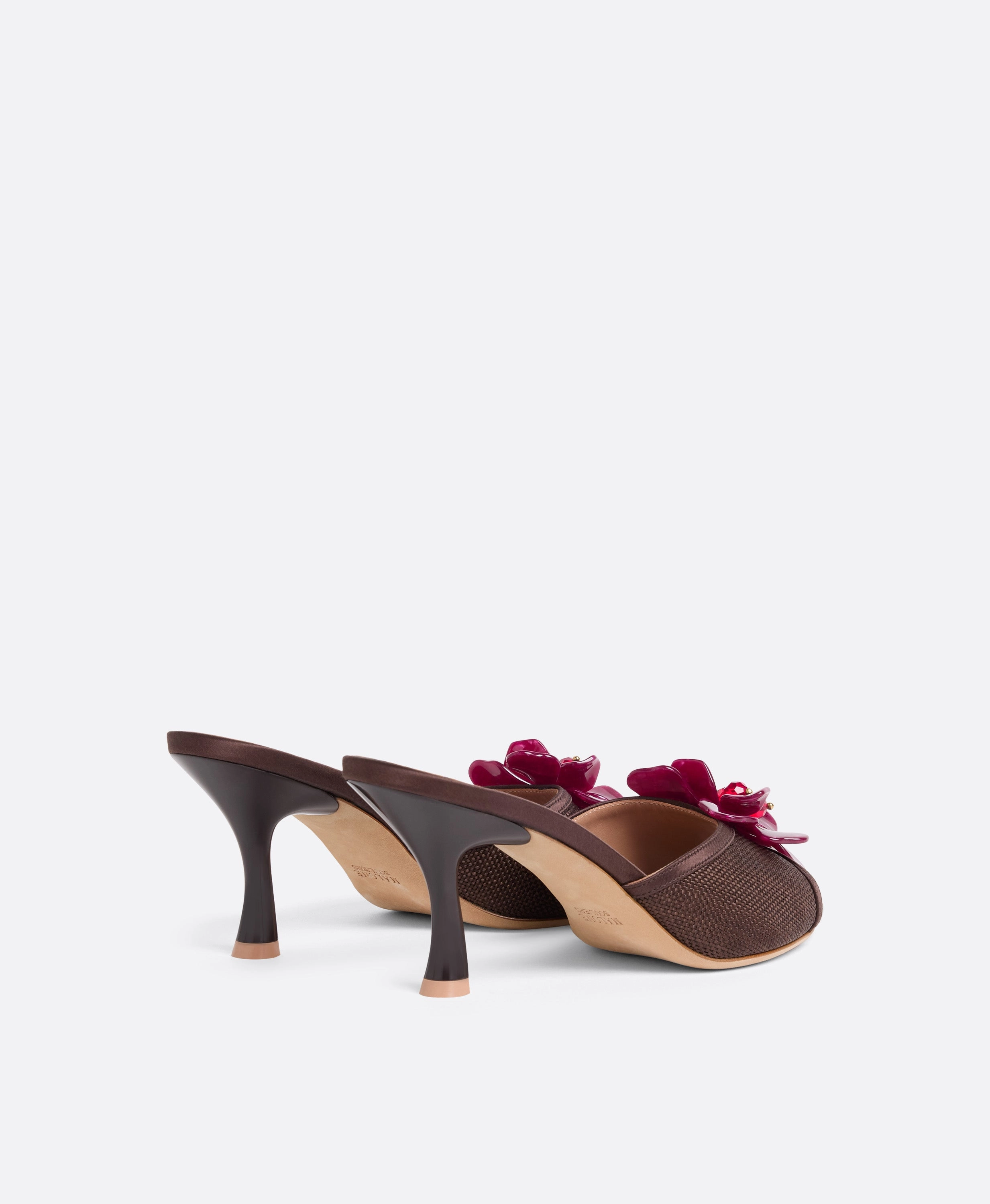 Cyd 70 Dark Brown Raffia Heeled Sandals
