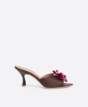 Cyd 70 Dark Brown Raffia Heeled Sandals