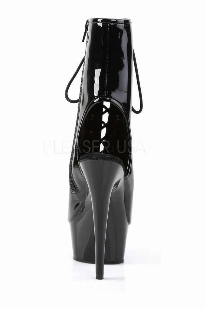 DELIGHT-1016 Platform Boot  | Black Patent