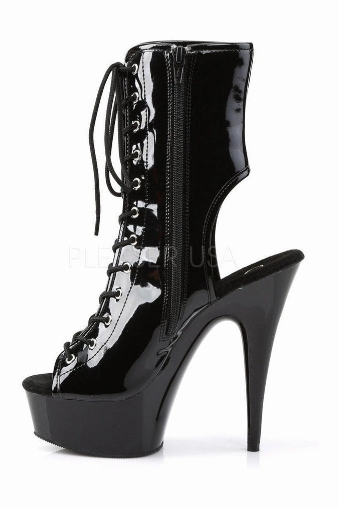 DELIGHT-1016 Platform Boot  | Black Patent