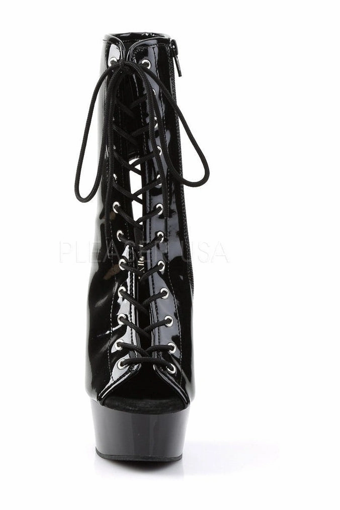 DELIGHT-1016 Platform Boot  | Black Patent