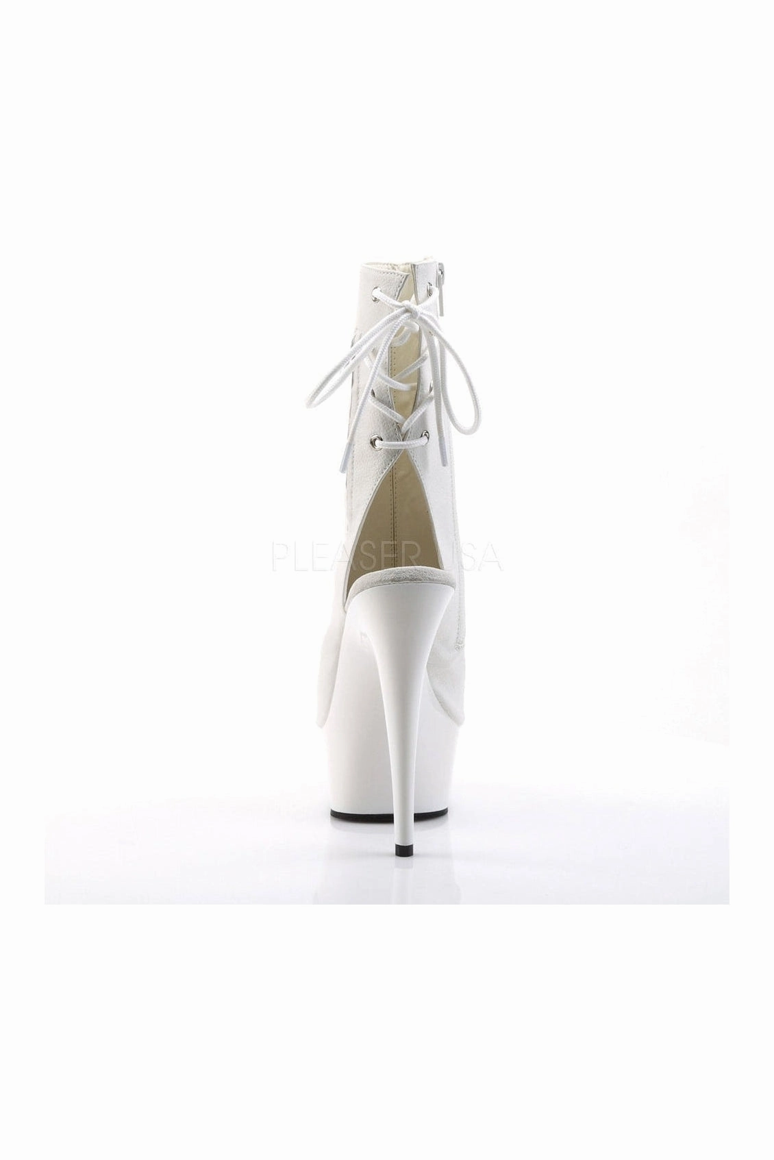DELIGHT-1018 Platform Boot  | White Faux Leather