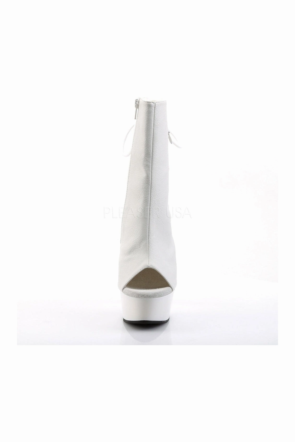 DELIGHT-1018 Platform Boot  | White Faux Leather