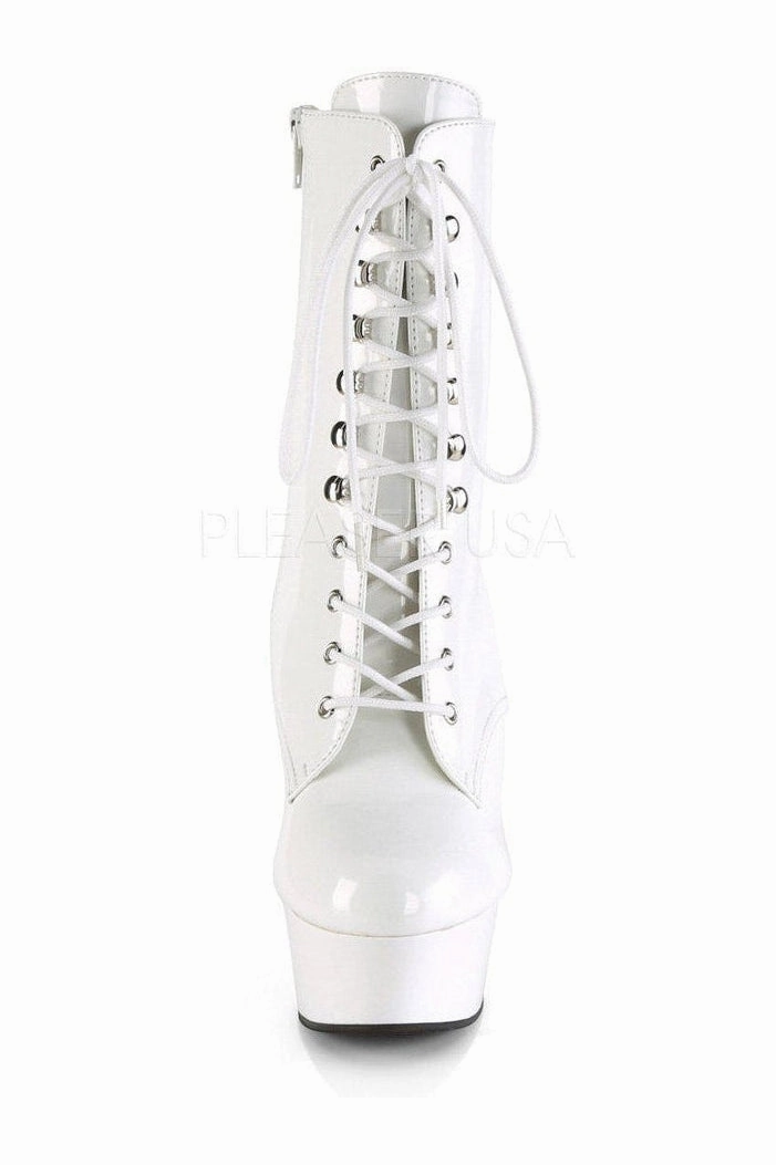 DELIGHT-1020 Platform Ankle Boot | White Patent