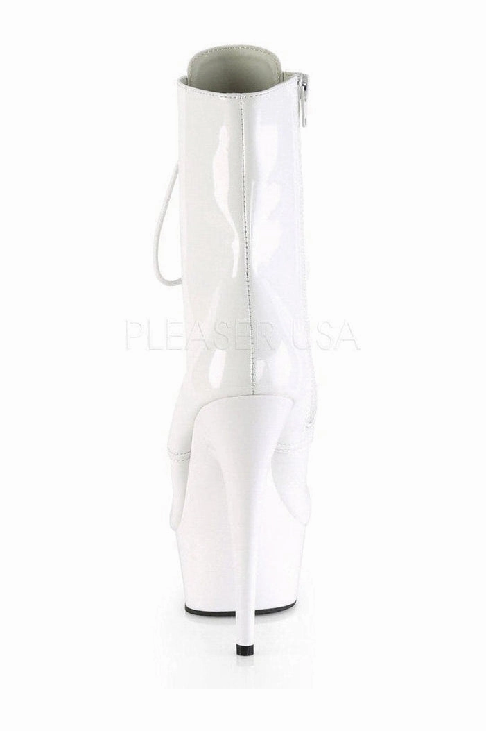 DELIGHT-1020 Platform Ankle Boot | White Patent