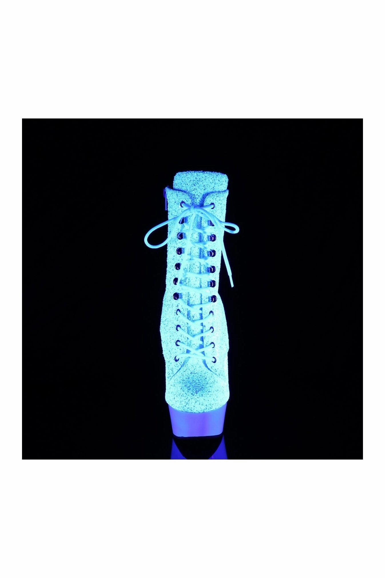 DELIGHT-1020LG White Glitter Ankle Boot