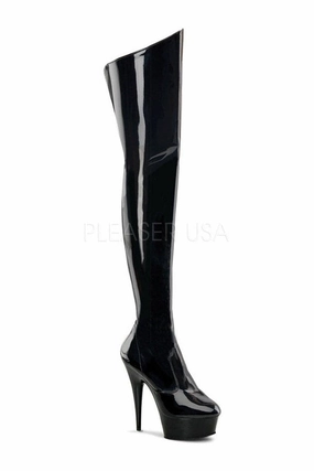 DELIGHT-3010 Platform Boot  | Black Patent